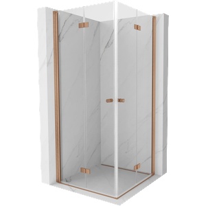 Mexen Mist-F Duo сгъваема душ кабина 75 x 75 см, прозрачна, четкана мед - 8A6-075L-075P-65-00 (8A6-075L-075P-65-00)