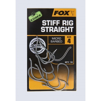 FOX EDGES HOOK STIFF RIG STRAIGHT Micro Barbed vel.7 10 ks