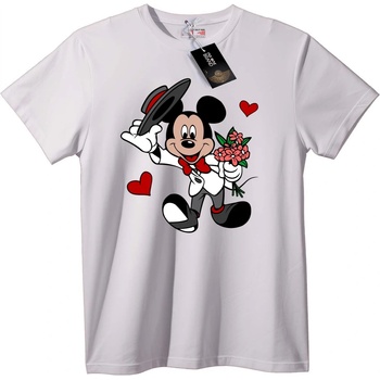 NOONEBRAND Тениска Mickey Mouse с Цветя - 2XL, White