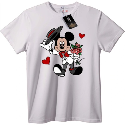 NOONEBRAND Тениска Mickey Mouse с Цветя - 2XL, White