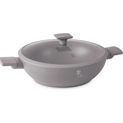 BerlingerHaus Wok pánev s titanovým povrchem a poklicí 30 cm Taupe Collection BH-8095