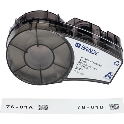 Brady M21-750-581-WT / 152247, 19.05 mm, Vinyl, čierna tlač / biely podklad