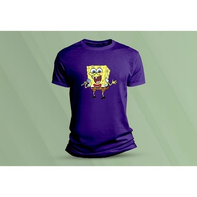 Sandratex dětské bavlněné tričko SpongeBob 5 purpurová