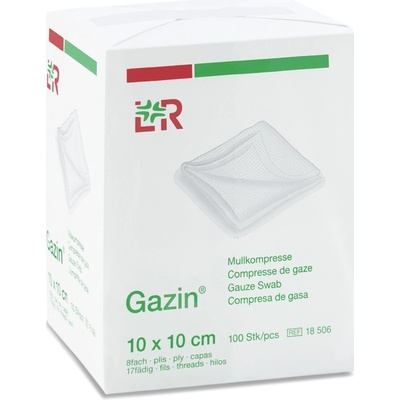 Gazin gáza hydrofilní skládaný kompres 10 x 10cm/100 ks 8vrstvý