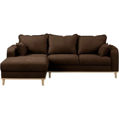 ROPEZ Тъмнокафяв ъглов диван (ляв ъгъл) Beata - Ropez (Beata Lewa tk. Enjoy 4 nogi natura)