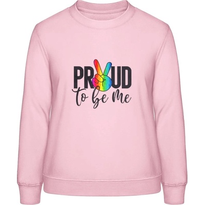 AWDis Sweat mikina s Nápisom Proud to be me bábätkovská ružová