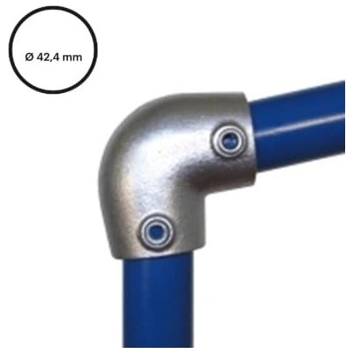 Konstrukční fitinka, spojka ocelových trubek pr. 42,4 mm – úhlové koleno 0-11°, 154-C42