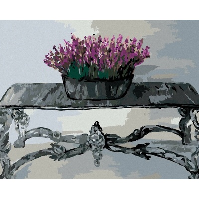 Zuty Malování Podle Čísel Levandule Na Dekorativním Stolku 80 x 100 cm Plátno Rám