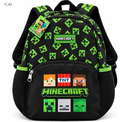 ŠKOLSKÝ BATOH MINECRAFT JEDNOKOMOROVÝ 31 cm x 25 x 11 cm (hĺbka)