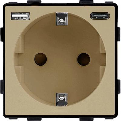 ELMARK Element КОНТАКТ ШУКО 16a С usb a+c, ЗЛАТО (195mgsu/gd)