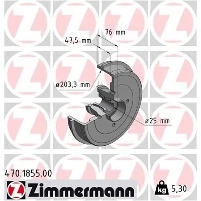 Brzdový buben ZIMMERMANN 470.1855.00 (470185500)