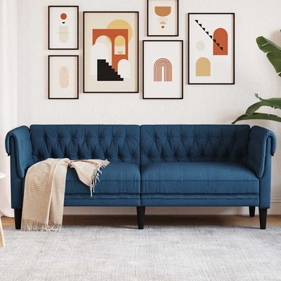 vidaXL Chesterfield modrá