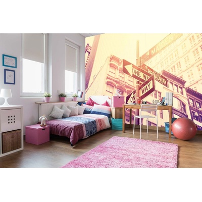 DIMEX ART Самозалепваща се флизелинова фототапета винтидж указателен знак 375 x 250 см