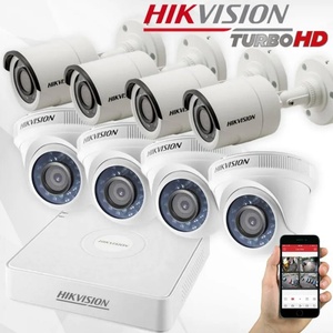 HiLook Комплект 8 бр. 2Mpx HD камери с DVR, преходници и захранване