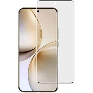  Удароустойчив стъклен протектор за екран марка IMAK за Realme 14 Pro+ 5G - черна рамка от горе и отдолу на екрана
