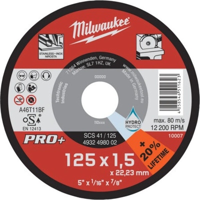 Milwaukee Rezný kotúč 125 x 1,5 mm 4932498002
