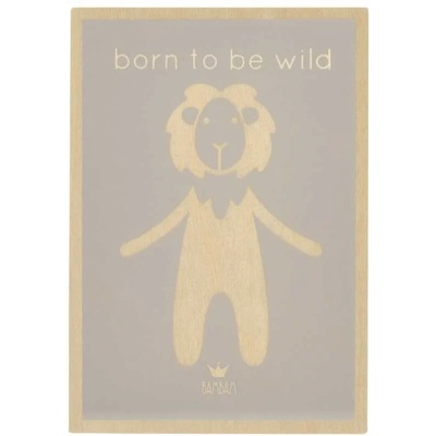 Bambam Дървена картичка за бебе BamBam - Born to be wild (51485)