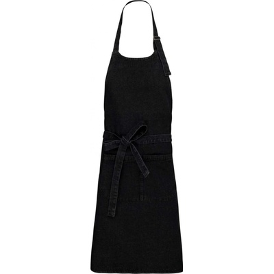 Kariban Bavlněná zástěra Unique černá džínovina