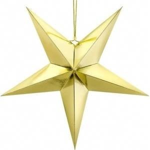 Party Deco Paper star, 70cm, gold