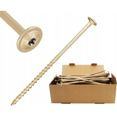 Tesařské vruty 8x160 mm TORX na dřevo talířové 50 ks Azmet WCT-08160
