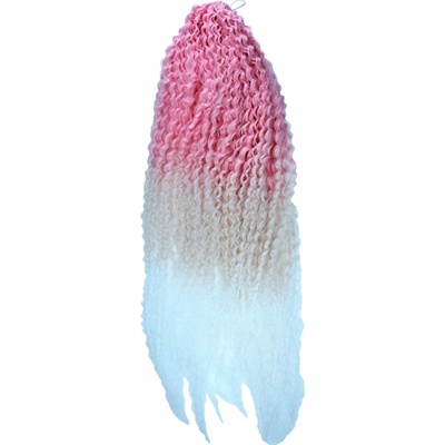 Africké Vlasy Brazilian Braids kučeravé svetlá ružová-béžová-biela ombré PN/BE/WH 70cm