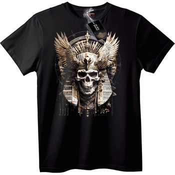 NOONEBRAND Тениска Череп с Крила и Древна Корона - 2XL, Black