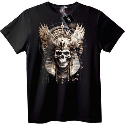 NOONEBRAND Тениска Череп с Крила и Древна Корона - 2XL, Black