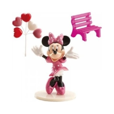 Dekora Figurka na dort Minnie balónky a lavička