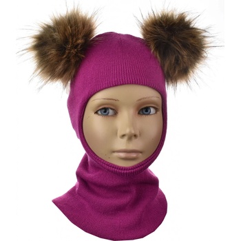 detská kukla s 2 brmbolcami fuksia