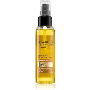 Avon Advance Techniques Absolute Nourishment подхранващо масло за коса с арганово масло с кокосово масло 100ml
