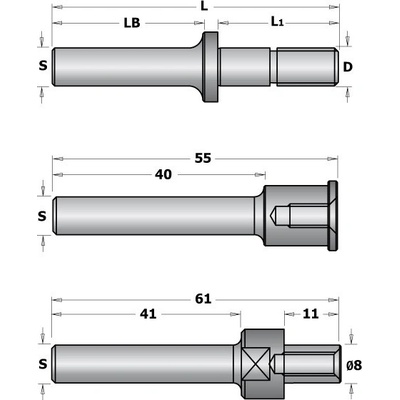CMT Orange Tools CMT C924 Trn talířové frézy s podložkami - S=12, D=M8, L1=47