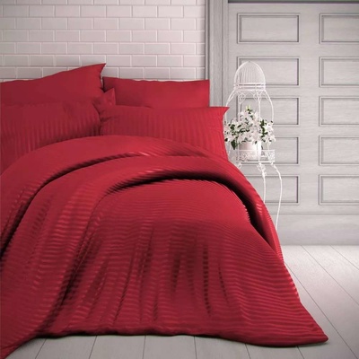 Kvalitex satén Luxury Collecton červené s prúžkom 45 x 60 cm
