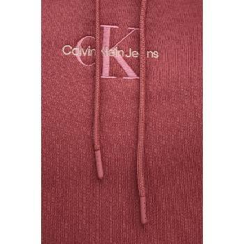 Calvin Klein Суичър Calvin Klein Jeans в бордо с качулка с апликация J30J325629 (J30J325629)