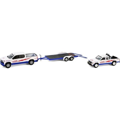 GreenLight Chevrolet Silverado 1500 2023 + Chevrolet Sv10 Baja 1989 + Přívěs 1:64