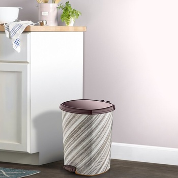 Image 1 of Özer Plastik Кош с педал 6, 11, 20 литра Кафяво рае (102803/12)