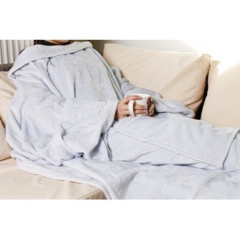 Spetebo XL Cuddle Blanket with Sleeves sivá 240 x 150 cm