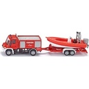 Siku Blister požiarne vozidlo Unimog s člnom 1:87