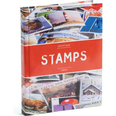 Leuchtturm STAMPS zásobník na známky s bílými listy Barva: Červená, Počet stran: 32 stran, Formát: A5