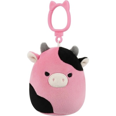 Přívěsek na klíče Squishmallows Černo růžová kráva Pollyanna 9 cm