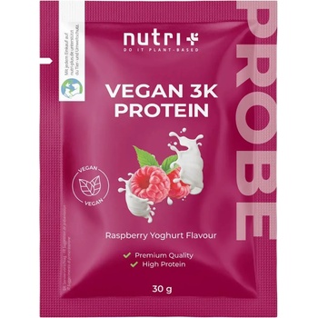 Image 1 of nutri + Пробен размер на вегански 3K протеин на прах - Raspberry Yoghurt