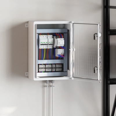 vidaXL Контролен шкаф Сив 42 x 19, 5 x 50 см ABS пластмаса (4106513)