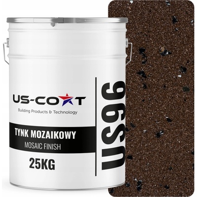 MOZAIKOVÁ OMÍTKA MOZAIKA 25KG TMAVĚ HNĚDÁ BARVA S ČERNOU SLÍDOU M96, ŽIVIČNÁ