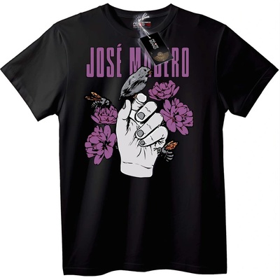 NOONEBRAND Тениска José Mujero Флорална Ръка - XL, Black