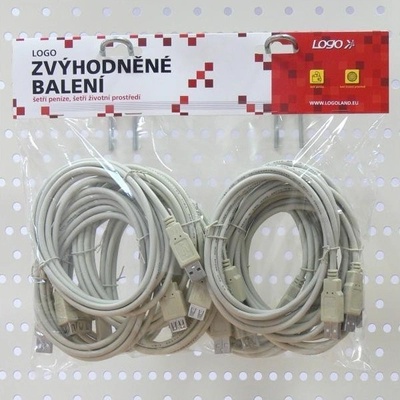 Logo 36482 USB (2.0), USB A M- USB A F, 1.8m, černý