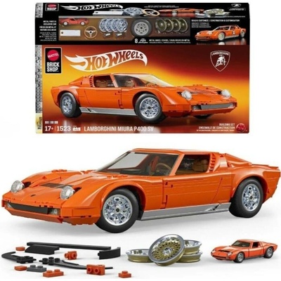 Hot Wheels Premium Brick Shop Building Set Lamborghini Miura P400 SV 1:12