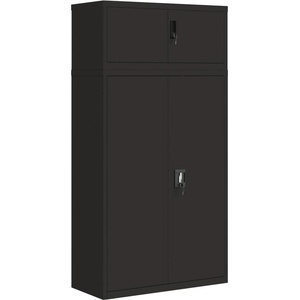  Шкаф за папки черен 90x40x180 см стомана