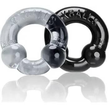 Image 1 of OXBALLS Ultraballs 2 Pack Cockring Black-Clear