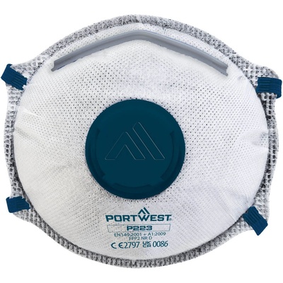 Portwest carbon dolomite p223 / Респиратор ffp2 с клапан, 10 броя в опаковка (p223whr)