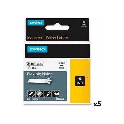 DYMO Ламинирана лента за етикетиране Dymo Rhino Черен Бял (5 броя)