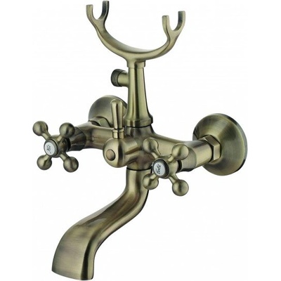 Inter Ceramic Стенен смесител за вана и душ АЛГАРА ICF 6006851BR, Inter Ceramic, месинг, бронз, 27.1х22.4х18см (6006851 BR)